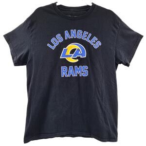 NFL Los Angeles Rams Black Yellow Blue Graphic Crewneck T-Shirt Men's Size L